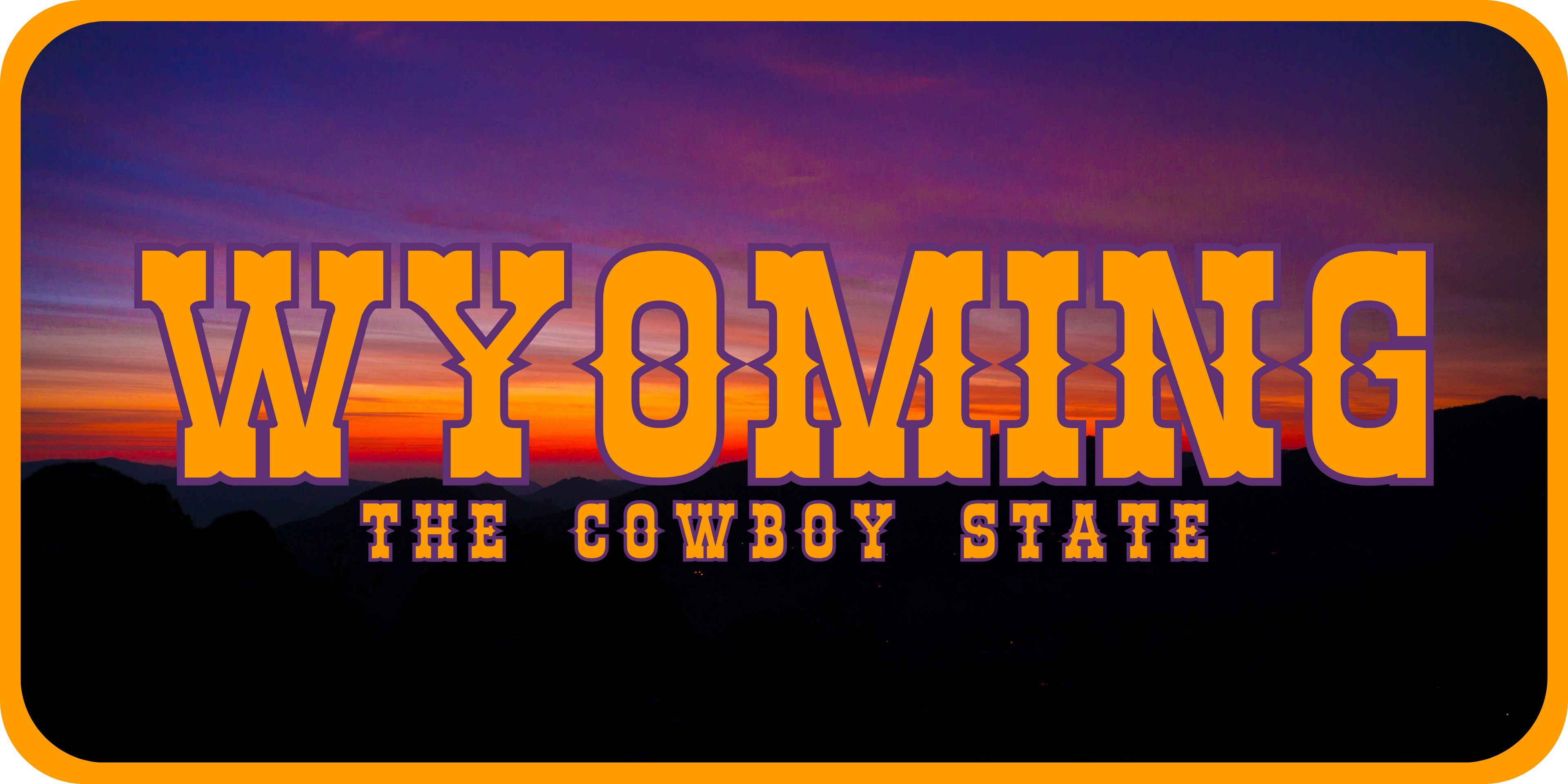 Wyoming License Plate Retro