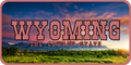 Wyoming License Plate Pink