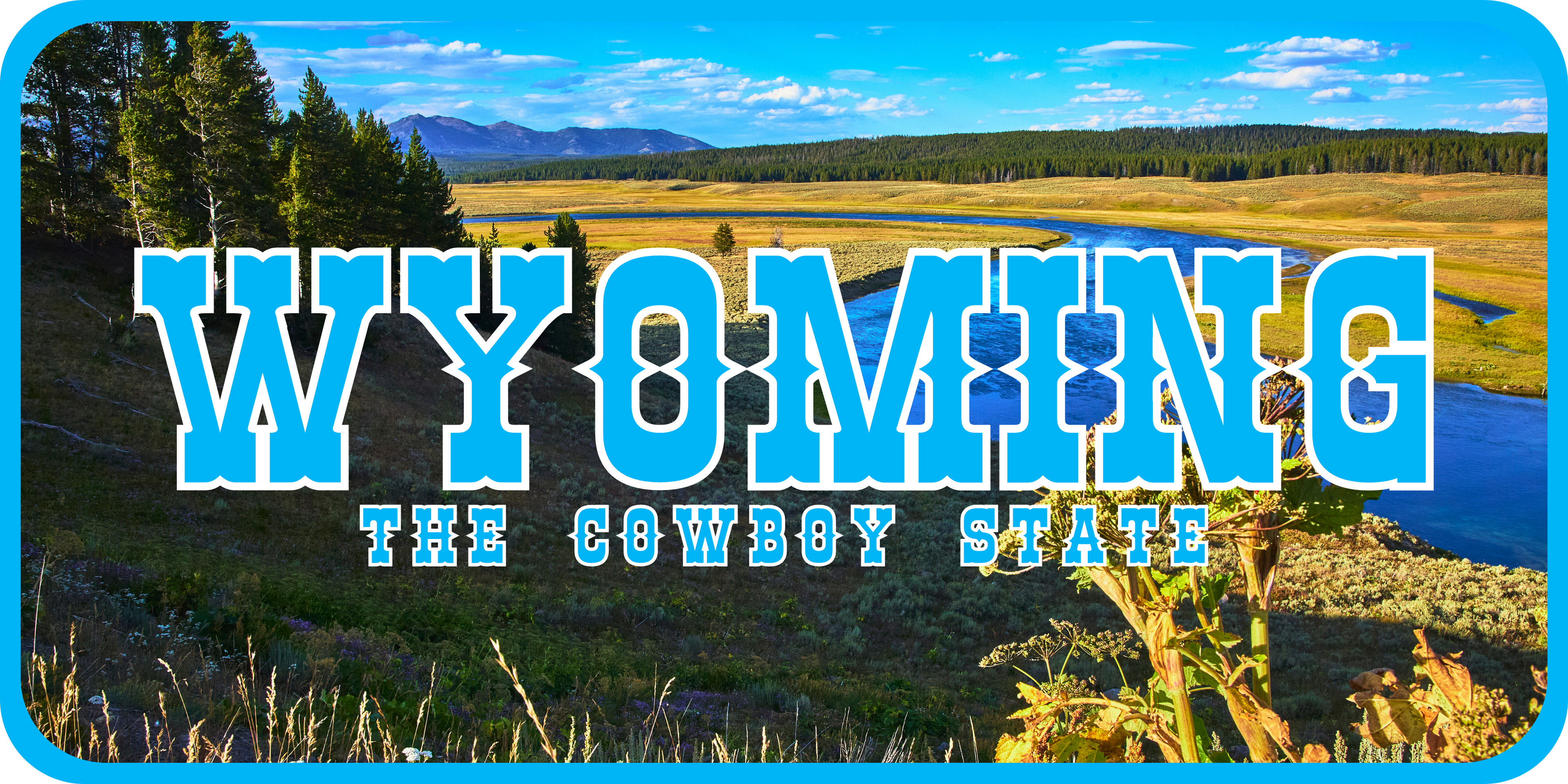 Wyoming License Plate River