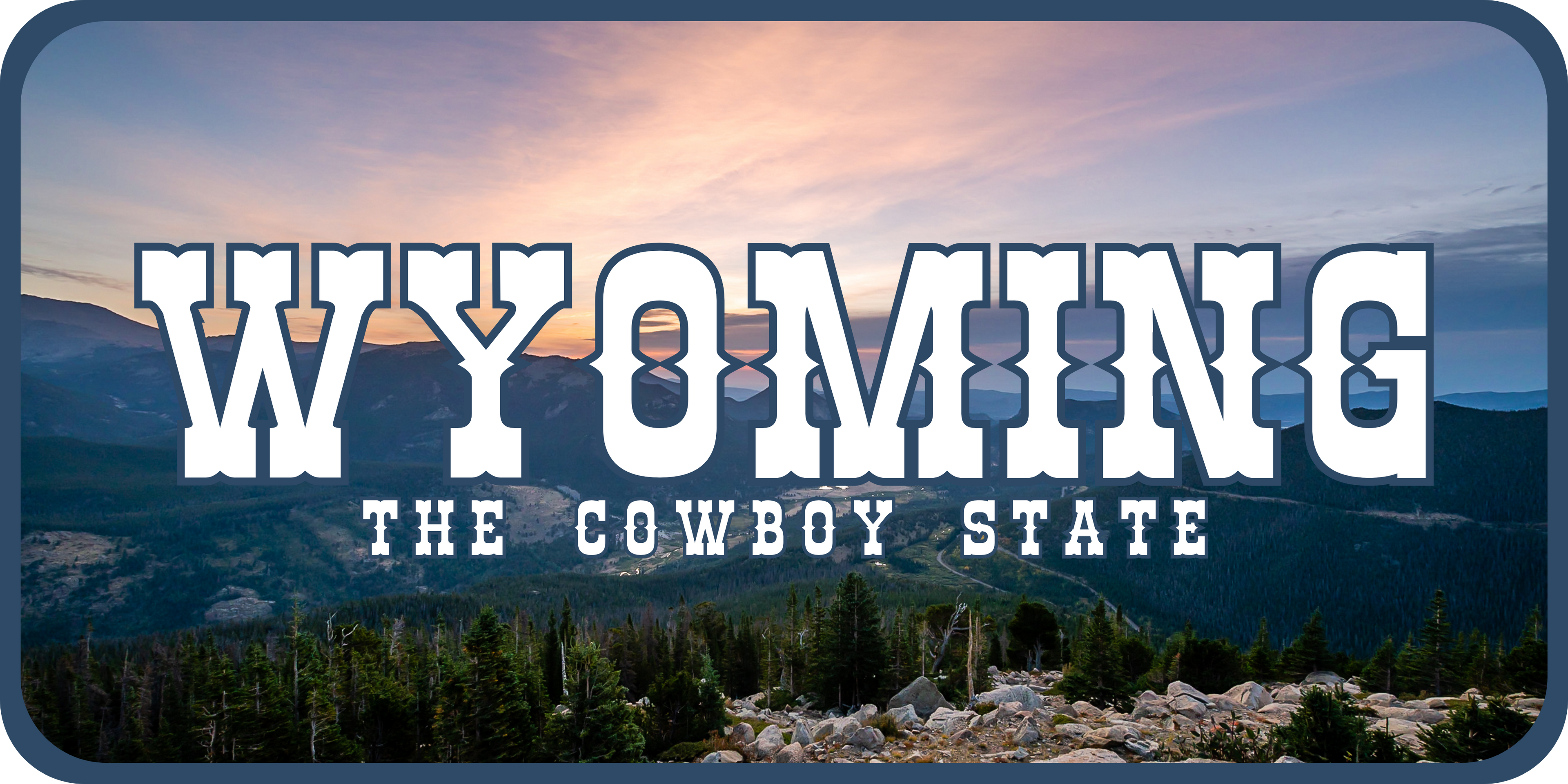 Wyoming License Plate Scenic
